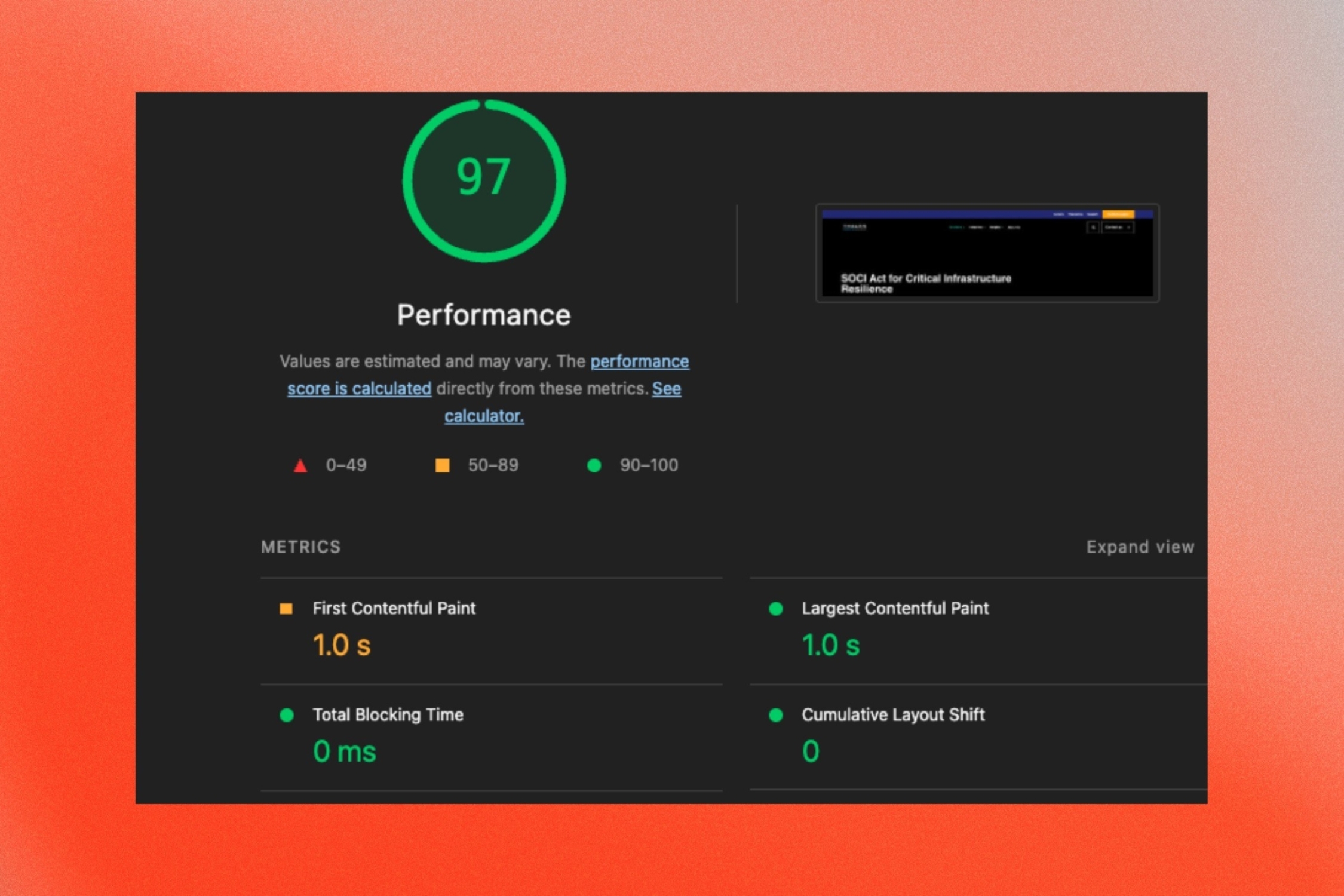 Page speed core web vitals